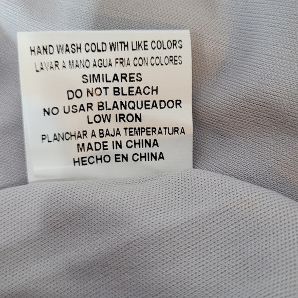 Maniju Gray V-Neck Lace Top Spaghetti Straps Floor Length Chiffon Skirt - Size L - Picture 11 of 12